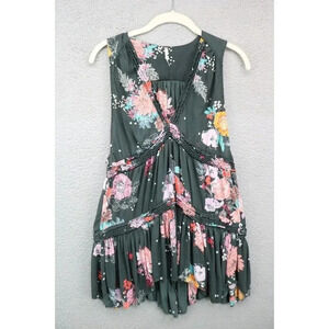 Free People Sleeveless V-Neck Babydoll Tunic-XS-Asymmetrical Hemline-Whimsigoth